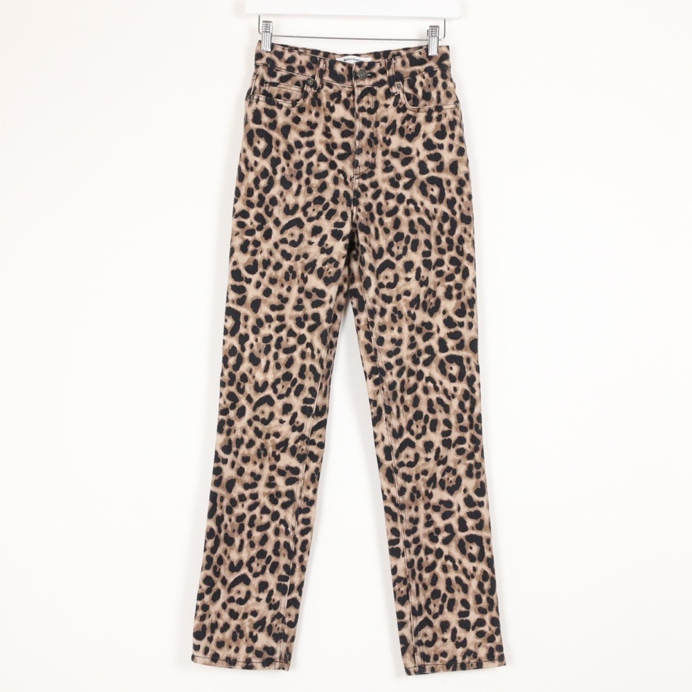 Reformation Leopard Print Straight Leg Jeans